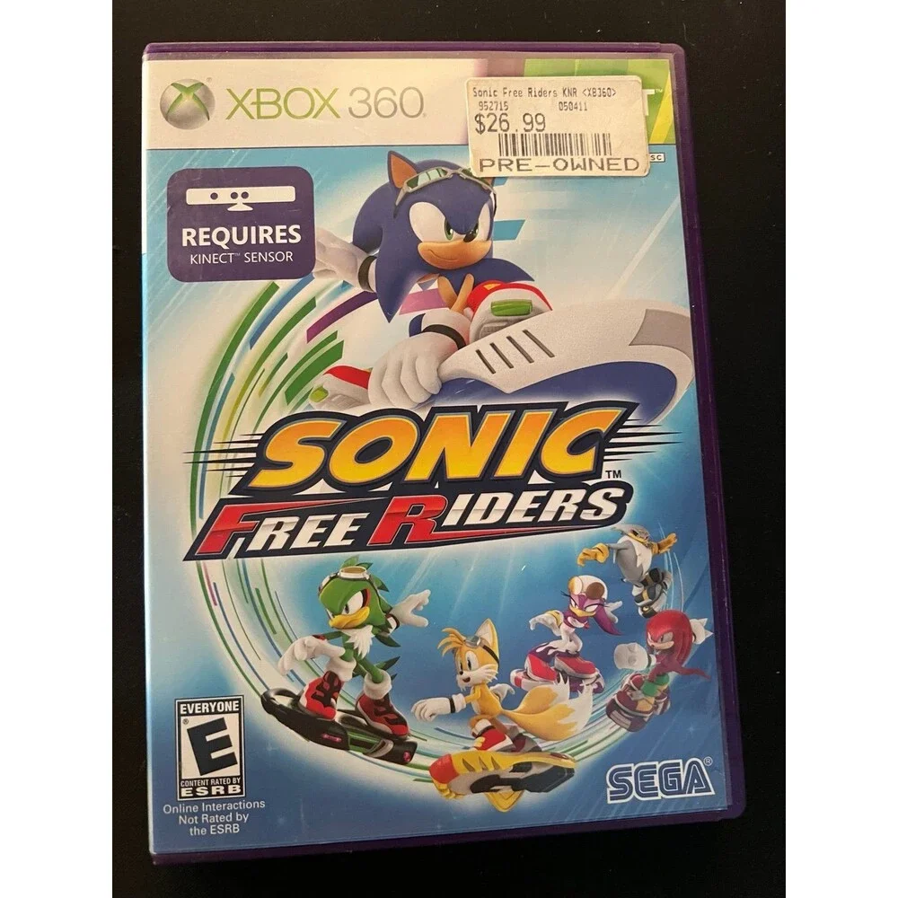 XBOX 360 KINECT Sonic Free Riders Microsoft video game with case